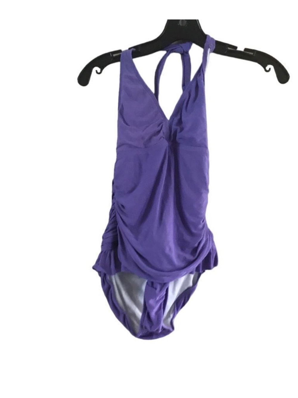 Xhilaration Purple Halter Ruched Girls One-Piece Swimwear